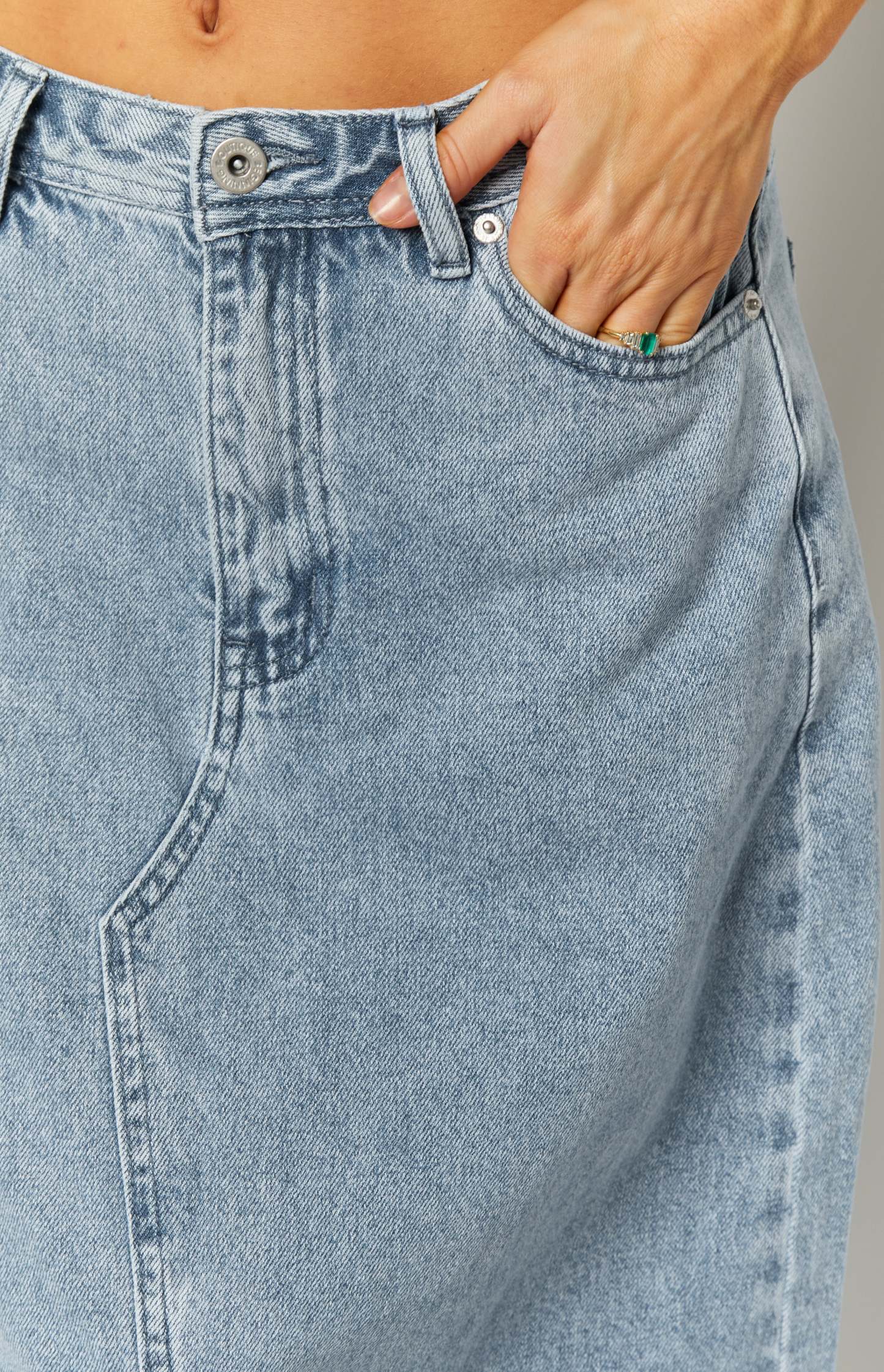 Blinding Lights Blue Denim Front Split Maxi Skirt-Vavasi.All Rights Reserved.