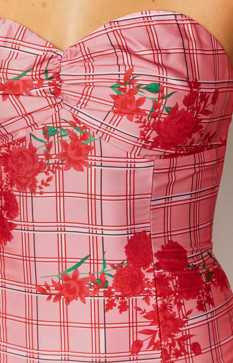 Blu Pink Floral Strapless Mini Dress-Vavasi.All Rights Reserved.