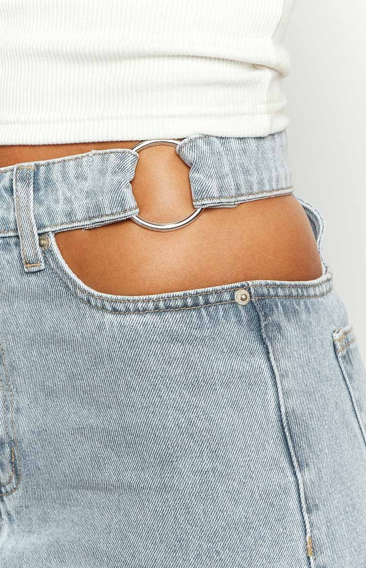 Blue Blaze Mid Wash Denim Cut Out Jeans-Vavasi.All Rights Reserved.