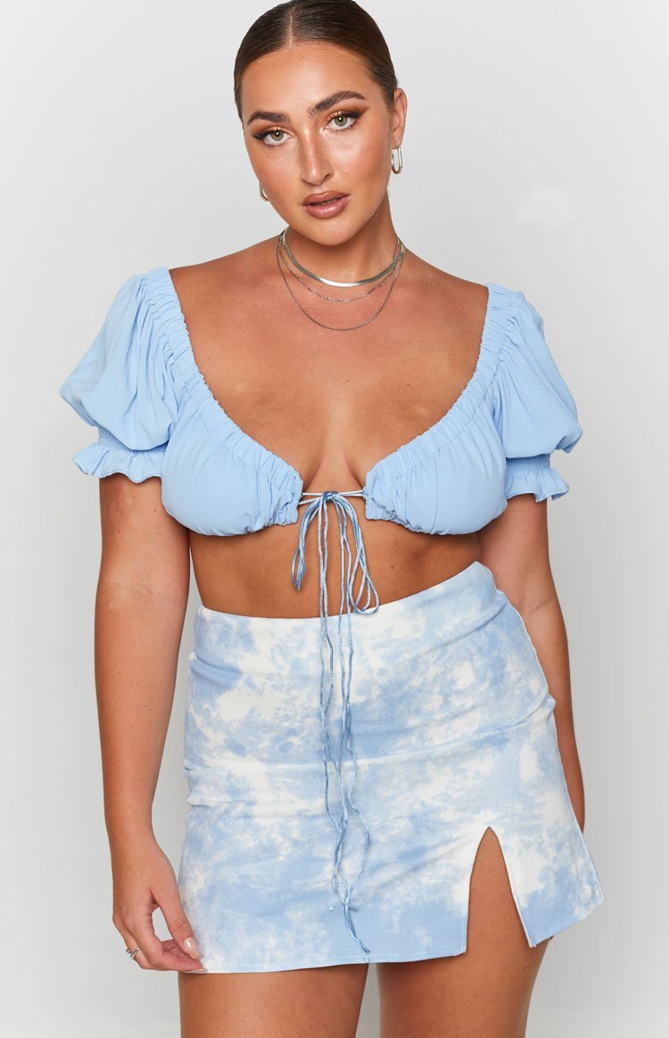 Laura Skirt Tie Dye Denim-Vavasi.All Rights Reserved.