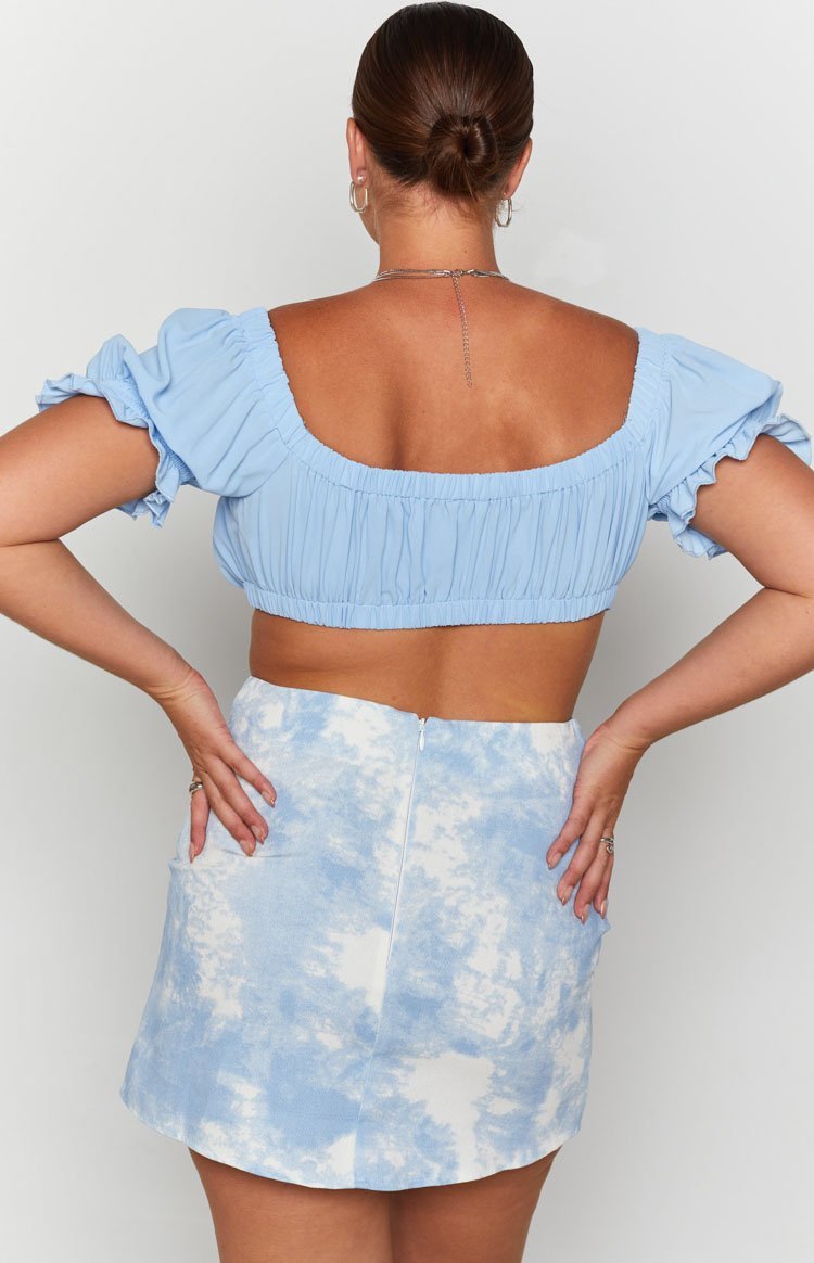 Laura Skirt Tie Dye Denim-Vavasi.All Rights Reserved.