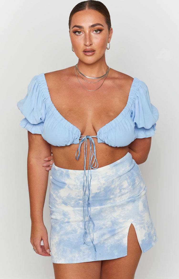 Alannah Crop Top Pastel Blue-Vavasi.All Rights Reserved.