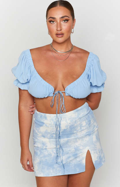 Alannah Crop Top Pastel Blue-Vavasi.All Rights Reserved.