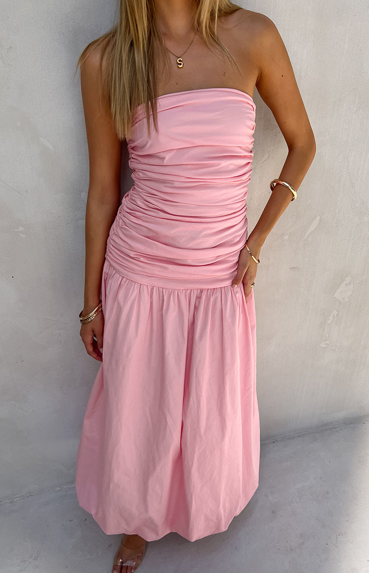 Boulevard Pink Strapless Maxi Dress-Vavasi.All Rights Reserved.