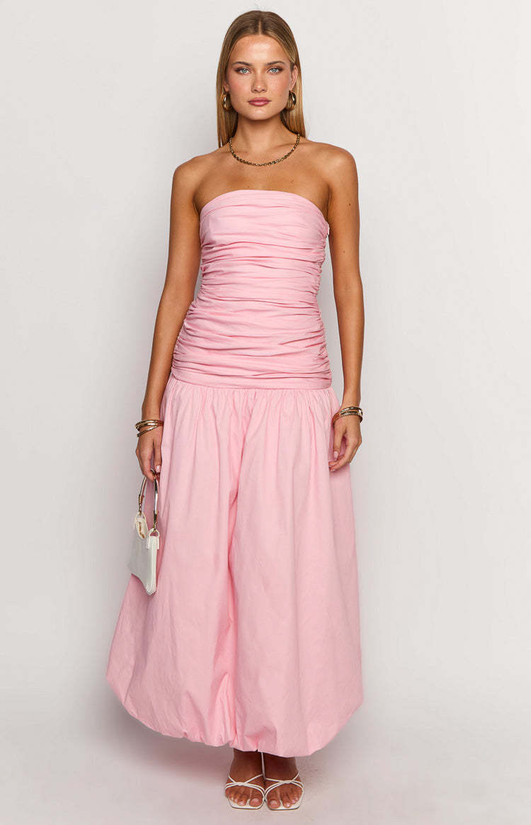 Boulevard Pink Strapless Maxi Dress-Vavasi.All Rights Reserved.