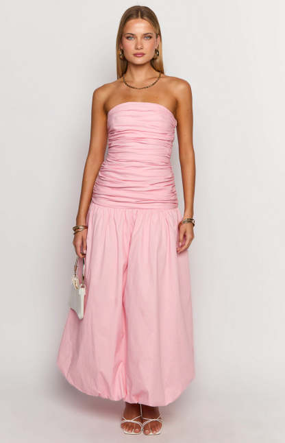 Boulevard Pink Strapless Maxi Dress-Vavasi.All Rights Reserved.
