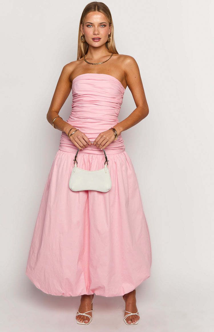 Boulevard Pink Strapless Maxi Dress-Vavasi.All Rights Reserved.