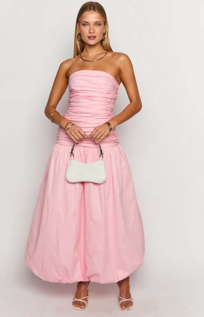 Boulevard Pink Strapless Maxi Dress-Vavasi.All Rights Reserved.