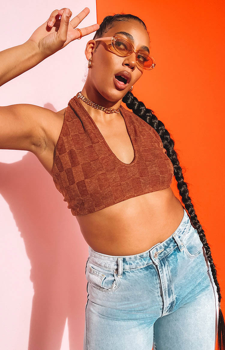 Bradley Crop Top Brown-Vavasi.All Rights Reserved.