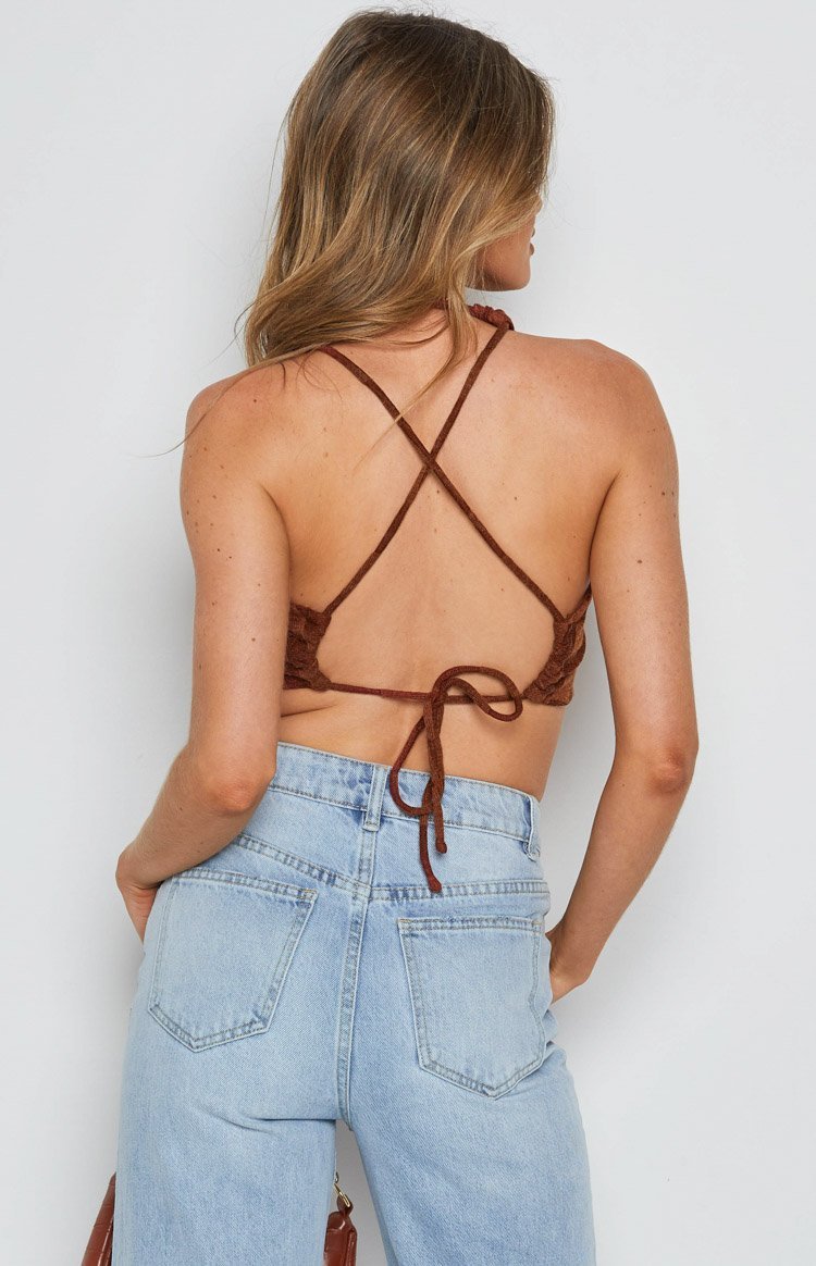 Bradley Crop Top Brown-Vavasi.All Rights Reserved.