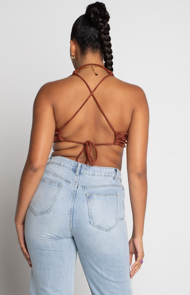 Bradley Crop Top Brown-Vavasi.All Rights Reserved.