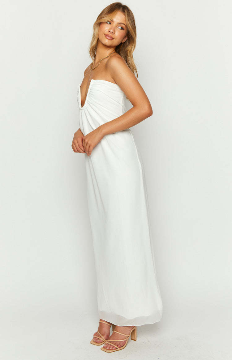 Braelyn White Strapless Maxi Dress-Vavasi.All Rights Reserved.