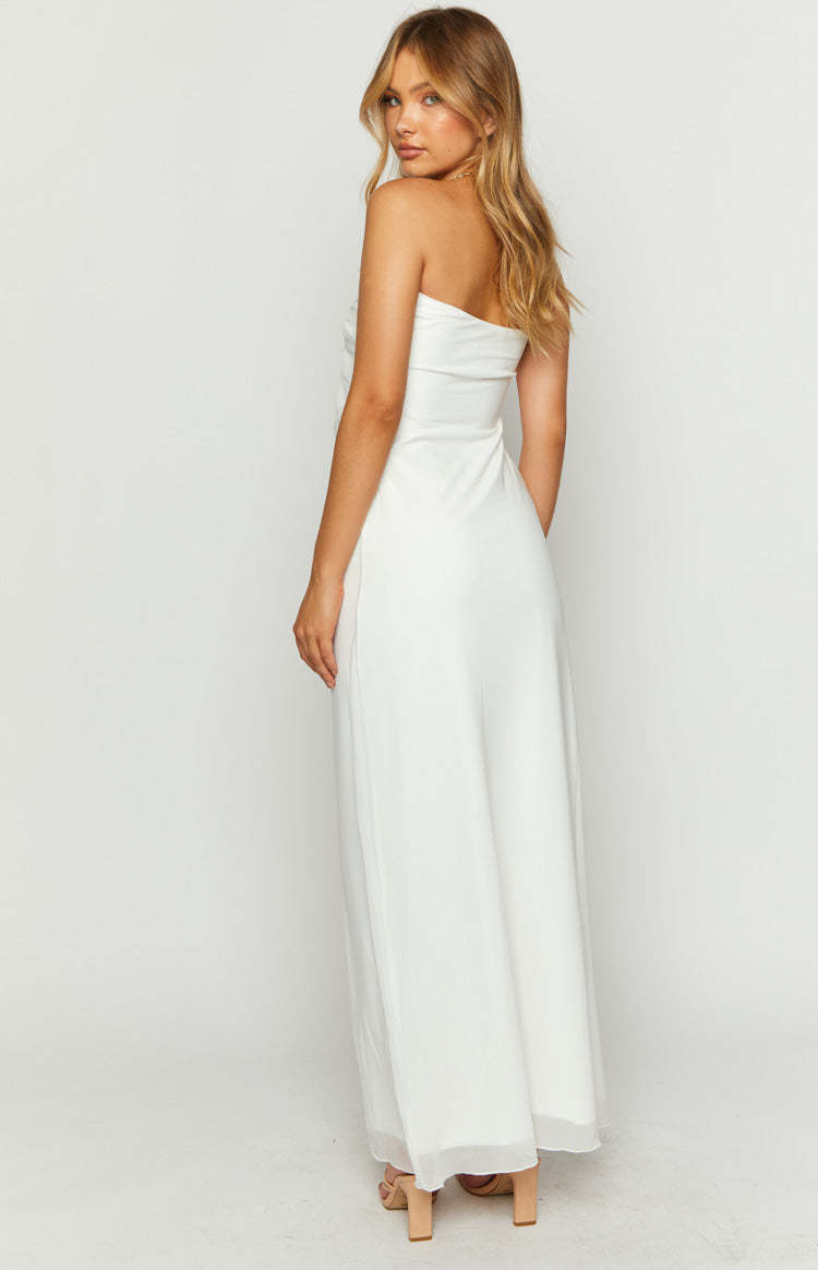 Braelyn White Strapless Maxi Dress-Vavasi.All Rights Reserved.