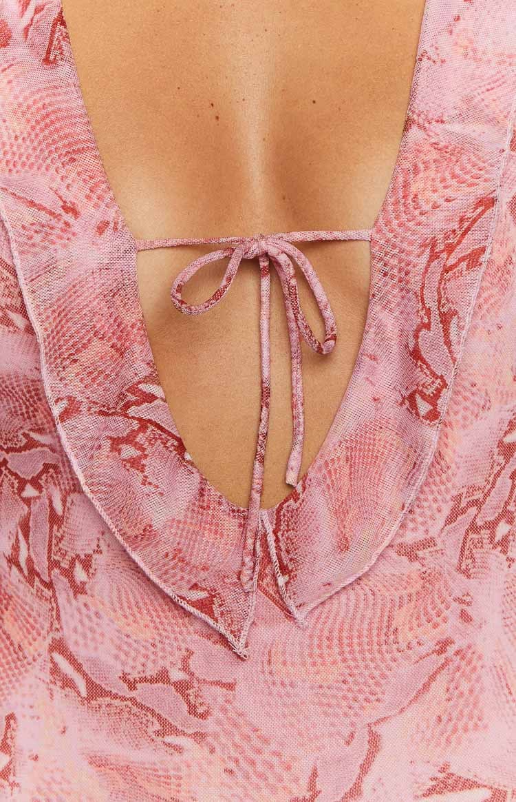 Bright Lights Pink Swirl Snake Print Mini Dress-Vavasi.All Rights Reserved.