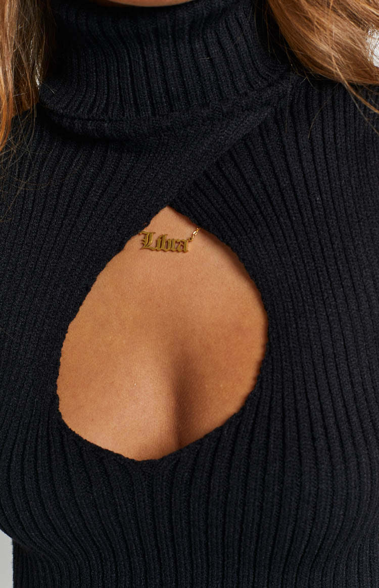 Britt Black Cut Out Knit Tank-Vavasi.All Rights Reserved.