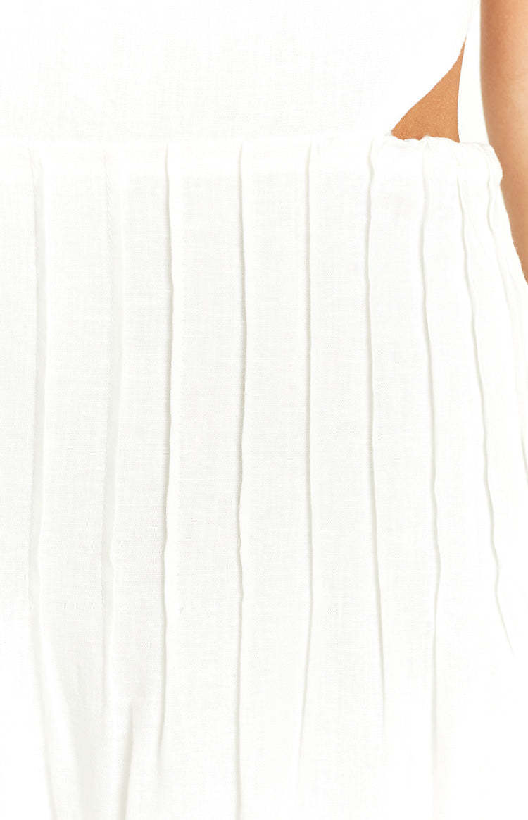 Bronte White Linen Blend Maxi Dress-Vavasi.All Rights Reserved.