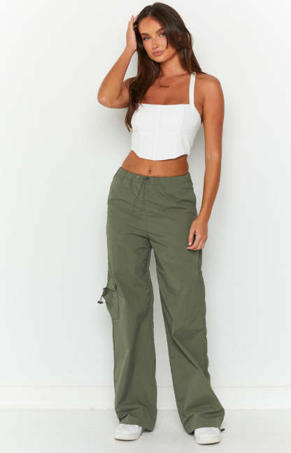 Bronx Khaki Drawcord Cargo Pants-Vavasi.All Rights Reserved.
