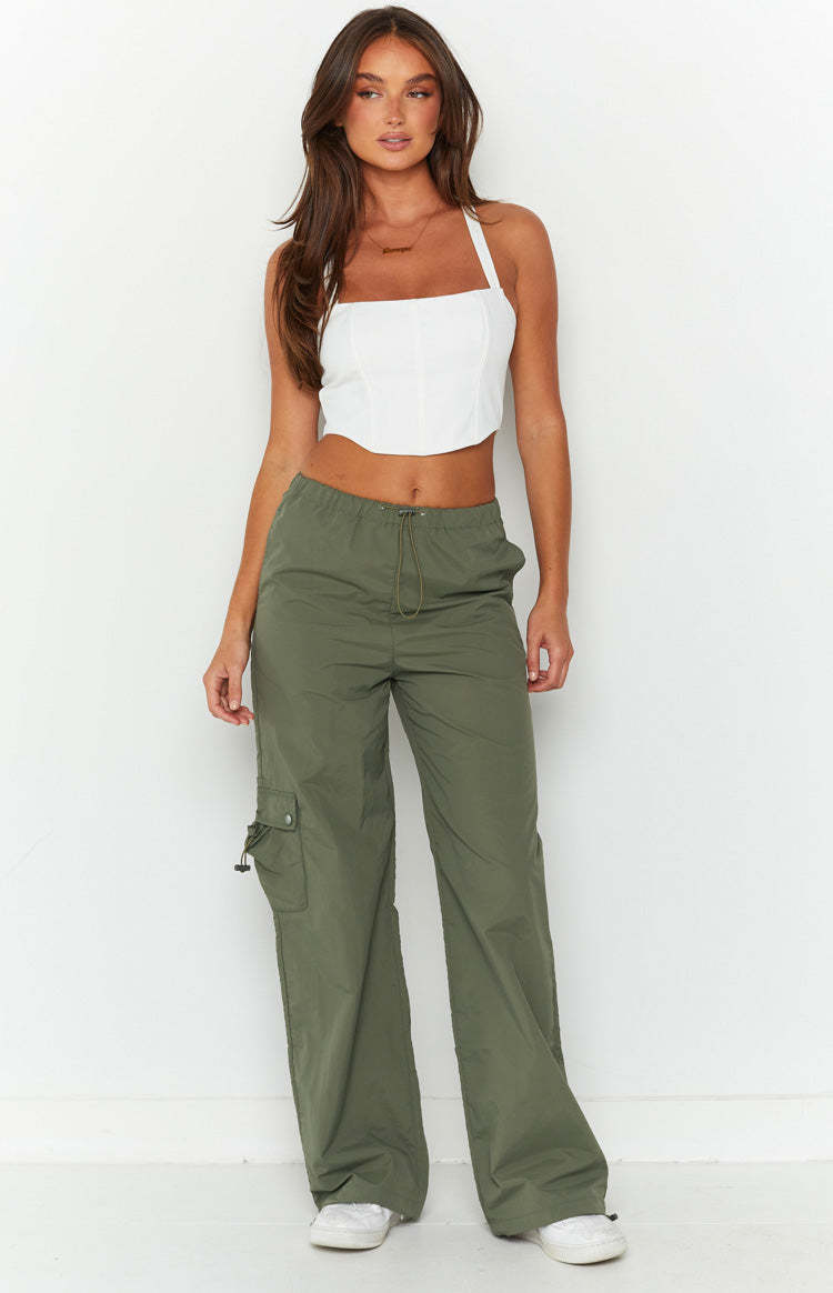 Bronx Khaki Drawcord Cargo Pants-Vavasi.All Rights Reserved.