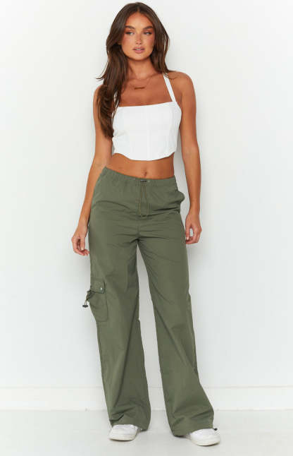 Bronx Khaki Drawcord Cargo Pants-Vavasi.All Rights Reserved.