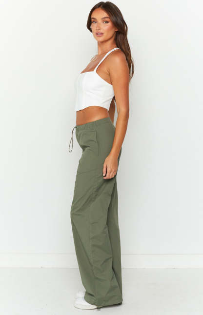Bronx Khaki Drawcord Cargo Pants-Vavasi.All Rights Reserved.