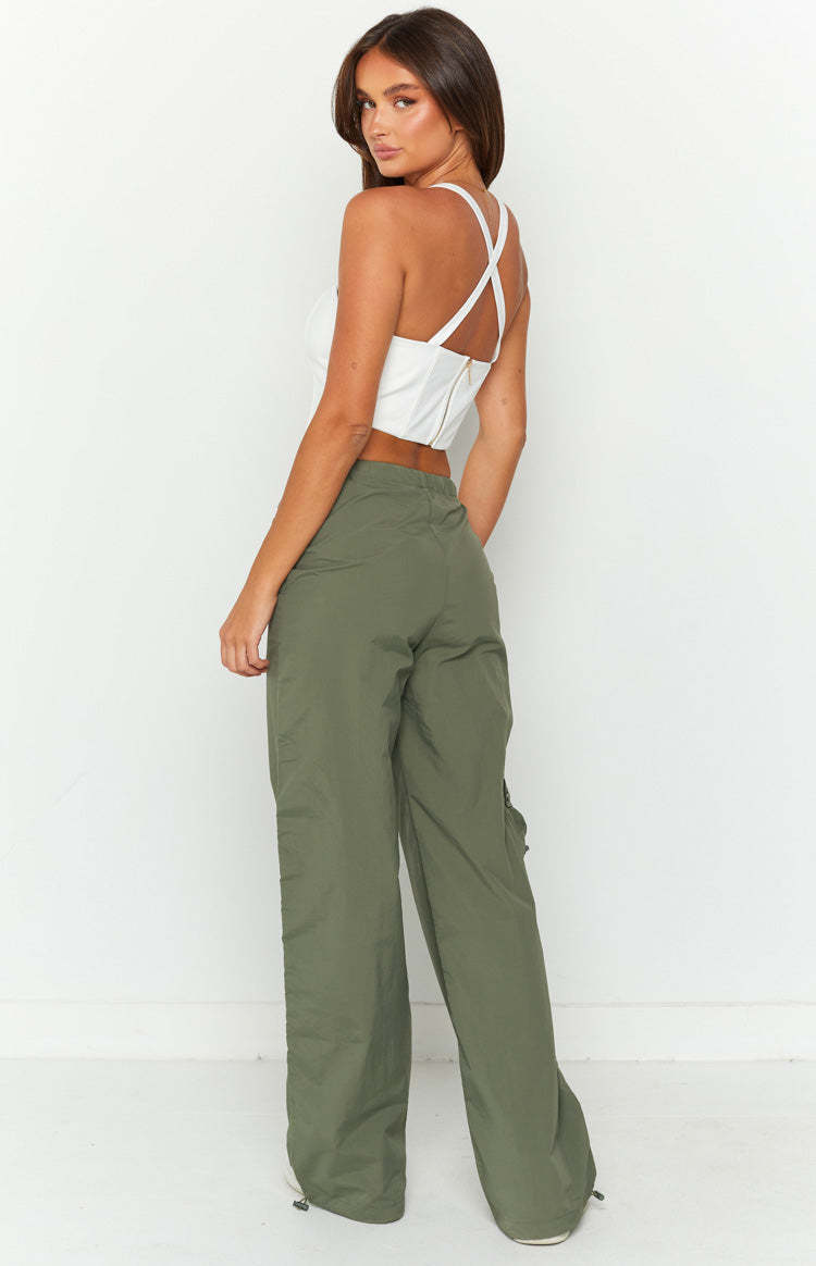 Bronx Khaki Drawcord Cargo Pants-Vavasi.All Rights Reserved.