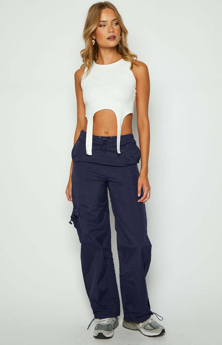 Bronx Navy Drawcord Cargo Pants-Vavasi.All Rights Reserved.
