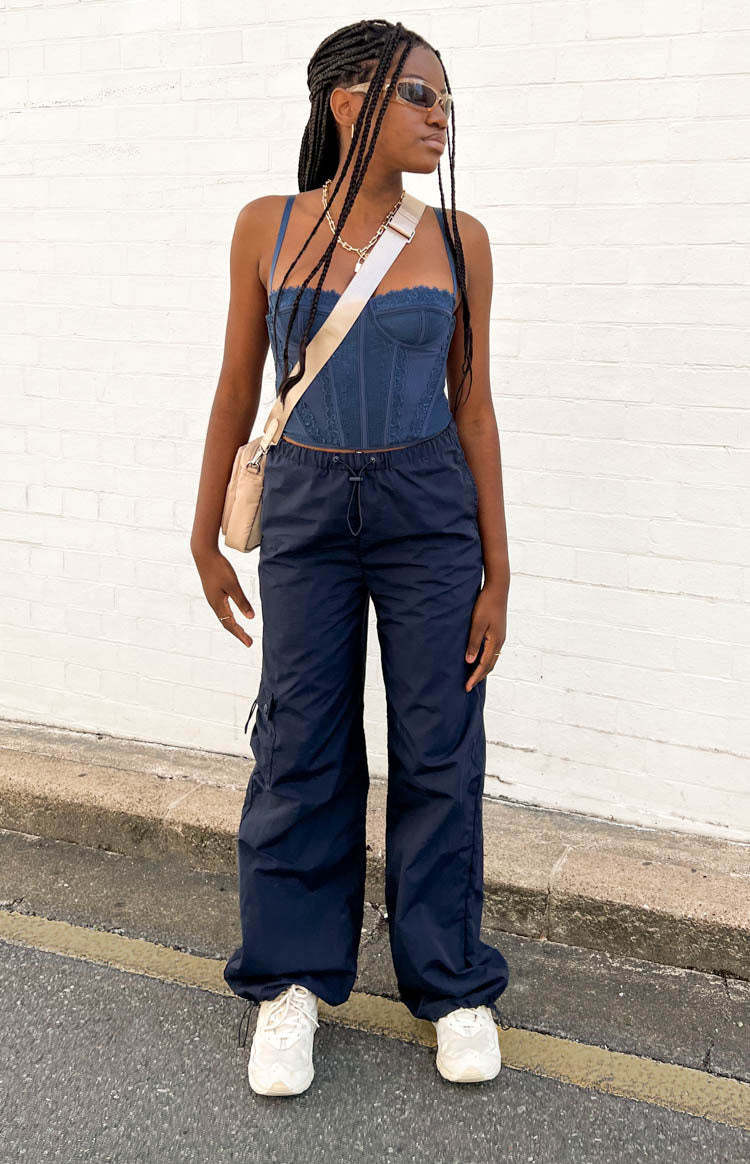 Bronx Navy Drawcord Cargo Pants-Vavasi.All Rights Reserved.