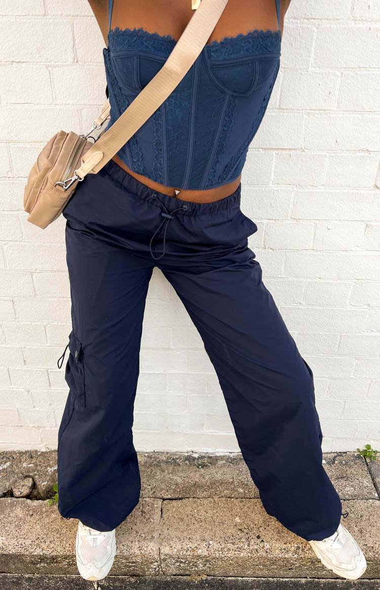 Bronx Navy Drawcord Cargo Pants-Vavasi.All Rights Reserved.