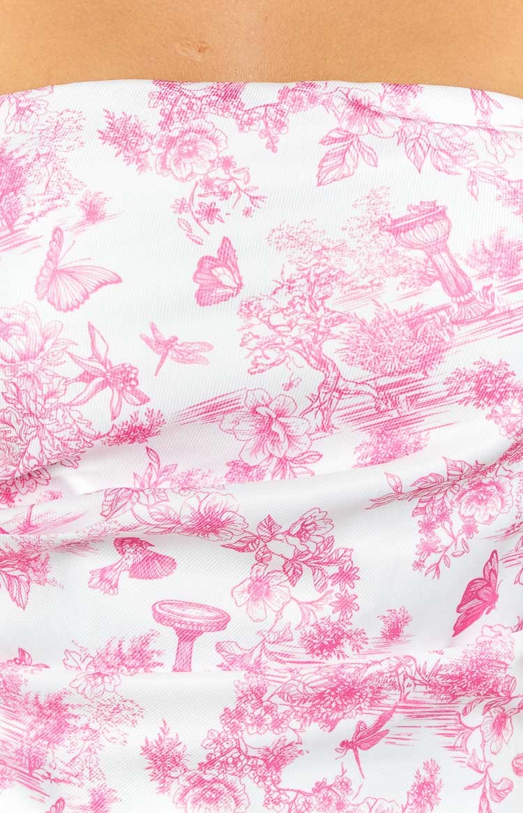 Brooklyn Pink Printed Strapless Top-Vavasi.All Rights Reserved.