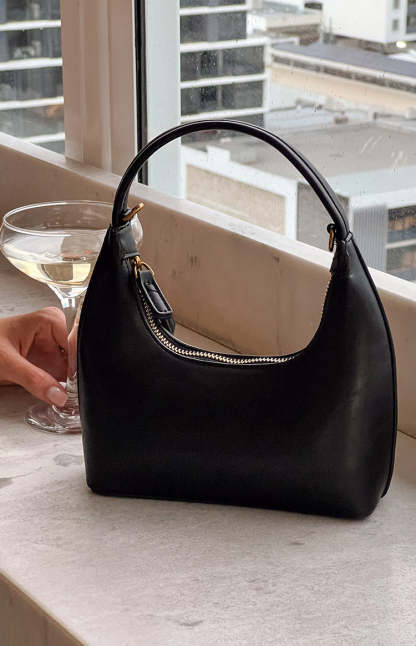 Brunswick Black Shoulder Bag-Vavasi.All Rights Reserved.