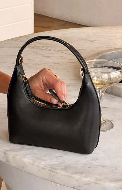 Brunswick Black Shoulder Bag-Vavasi.All Rights Reserved.