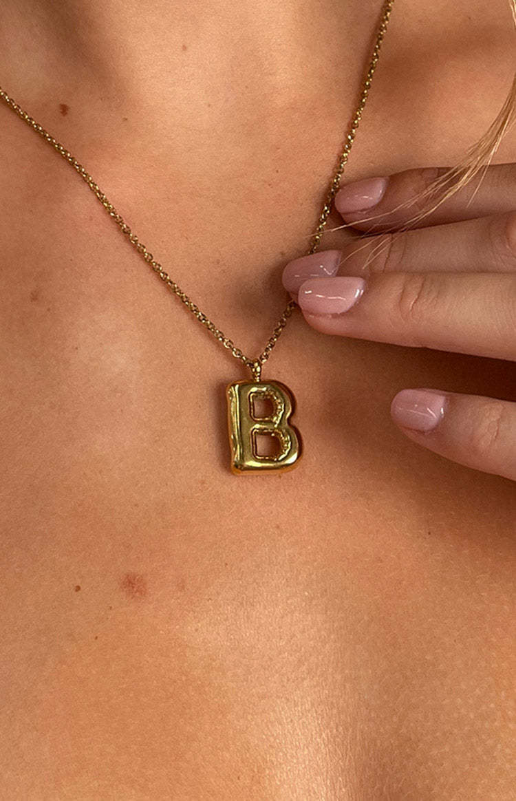 Bubble Bliss Gold Letter Necklace-Vavasi.All Rights Reserved.