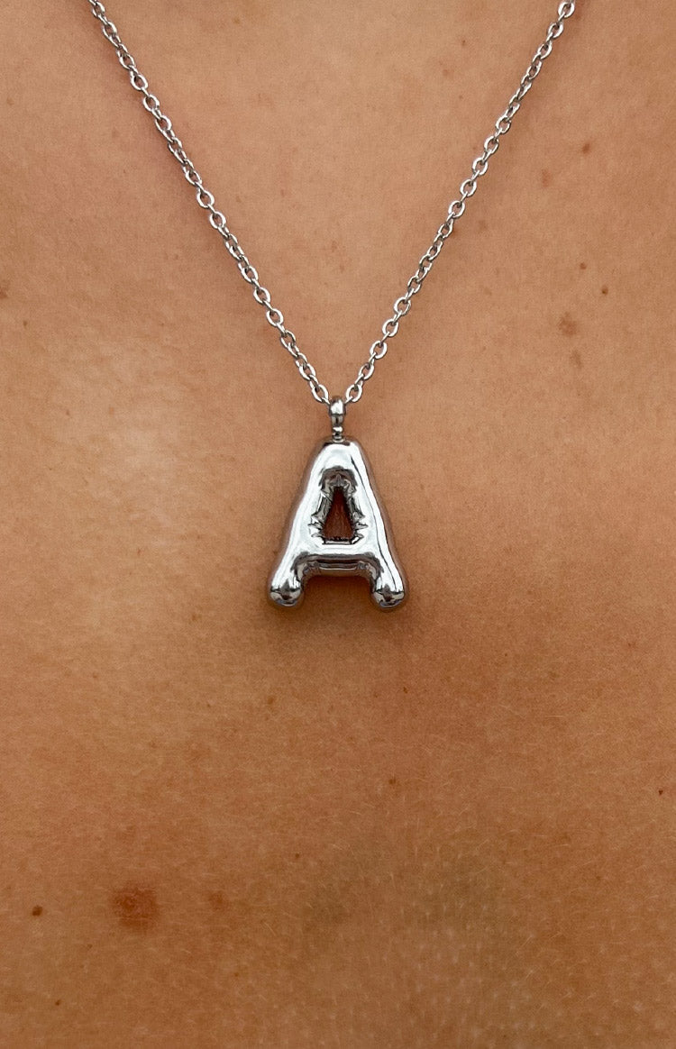 Bubble Bliss Silver Letter Necklace-Vavasi.All Rights Reserved.