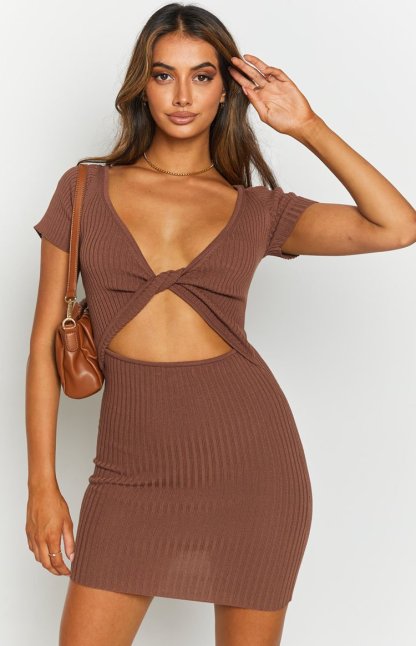 Antidote Reversible Twist Dress Brown-Vavasi.All Rights Reserved.