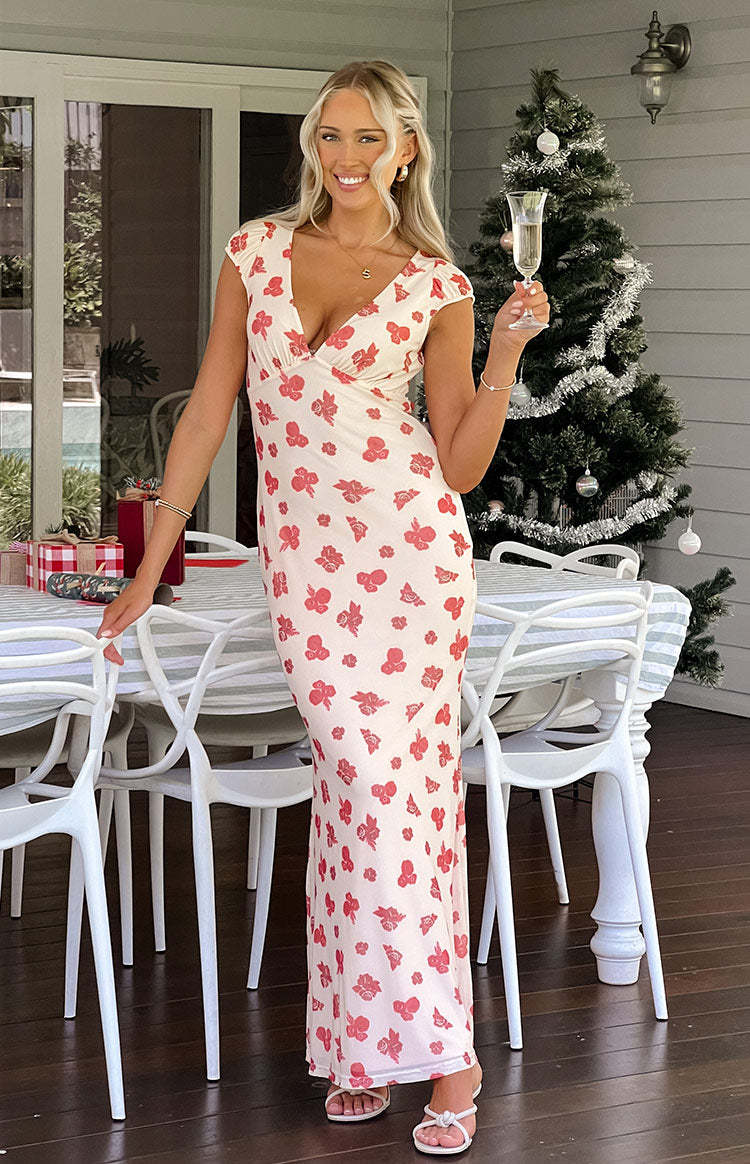 Cali Red Floral Maxi Dress-Vavasi.All Rights Reserved.