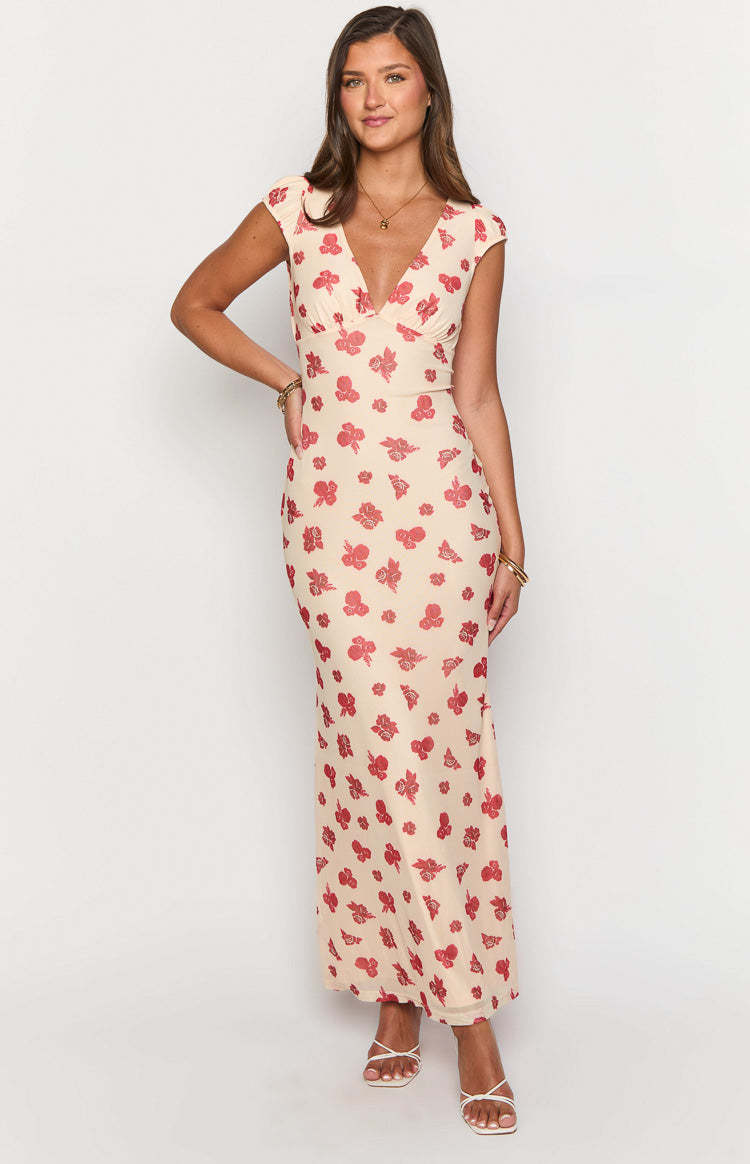 Cali Red Floral Maxi Dress-Vavasi.All Rights Reserved.