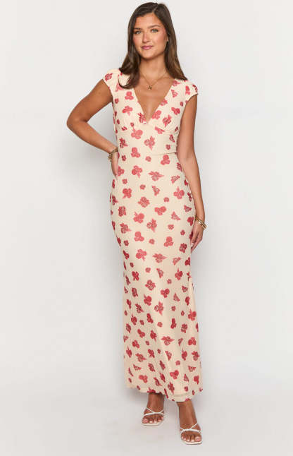 Cali Red Floral Maxi Dress-Vavasi.All Rights Reserved.