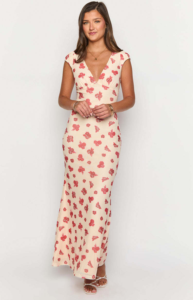 Cali Red Floral Maxi Dress-Vavasi.All Rights Reserved.
