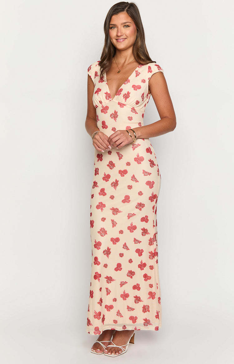 Cali Red Floral Maxi Dress-Vavasi.All Rights Reserved.