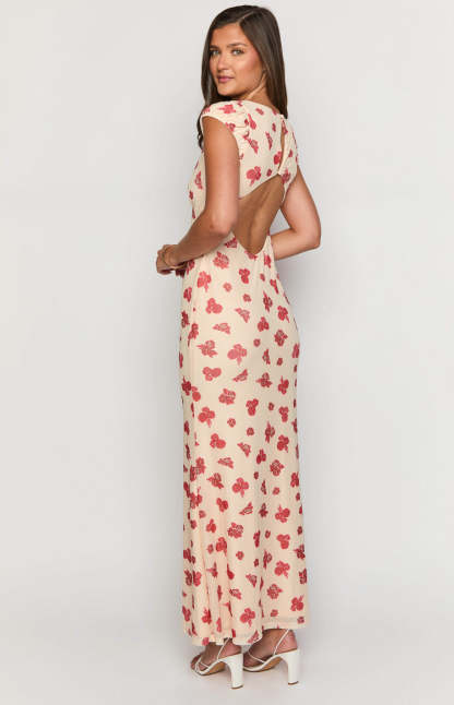Cali Red Floral Maxi Dress-Vavasi.All Rights Reserved.