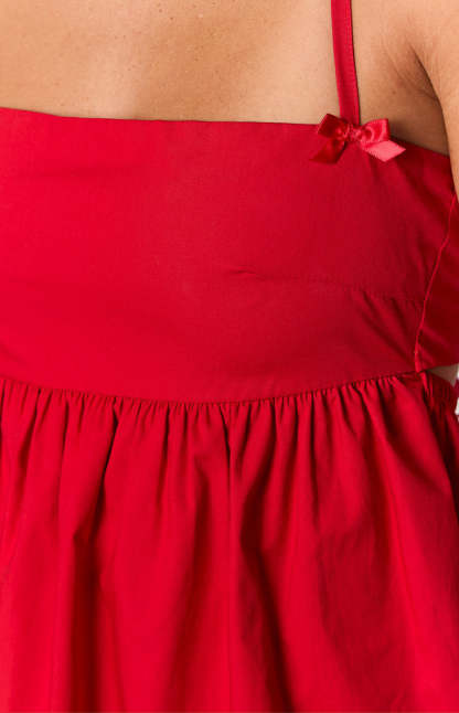 Carter Red Halter Mini Dress-Vavasi.All Rights Reserved.