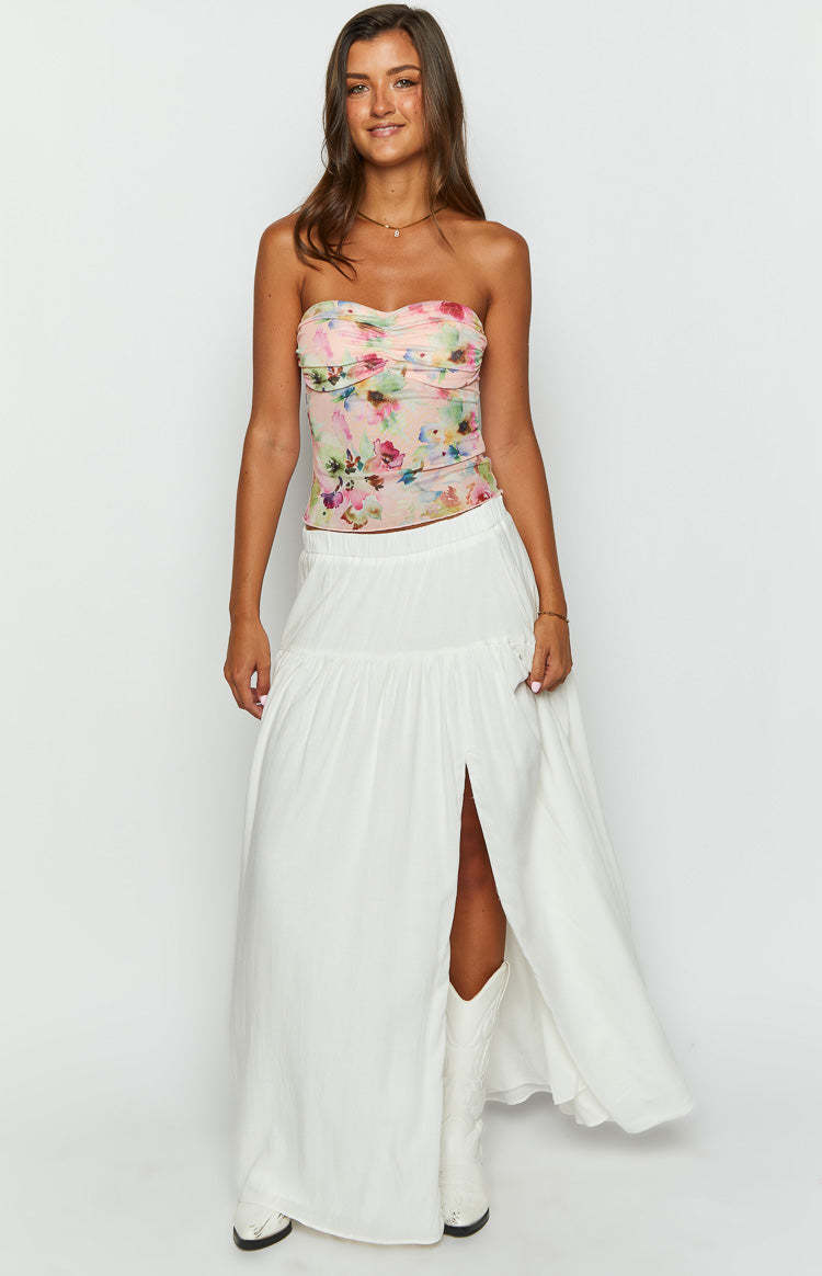 Cade White Maxi Skirt-Vavasi.All Rights Reserved.