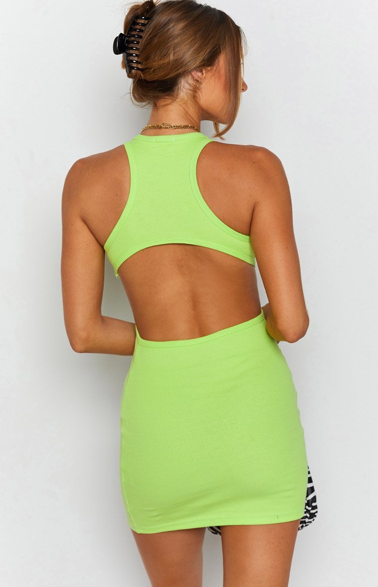 California Cut Out Mini Dress Lime-Vavasi.All Rights Reserved.