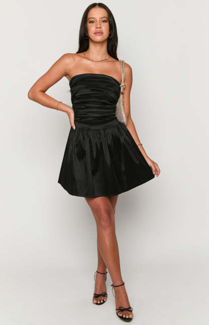 Call On Me Black Strapless Mini Dress-Vavasi.All Rights Reserved.