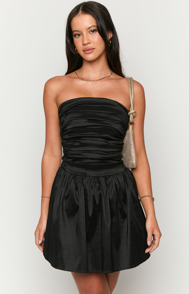Call On Me Black Strapless Mini Dress-Vavasi.All Rights Reserved.
