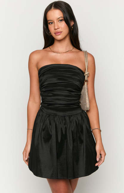 Call On Me Black Strapless Mini Dress-Vavasi.All Rights Reserved.