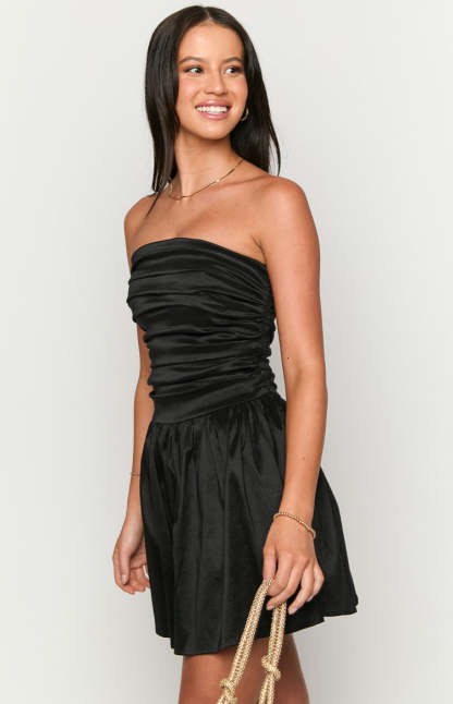 Call On Me Black Strapless Mini Dress-Vavasi.All Rights Reserved.