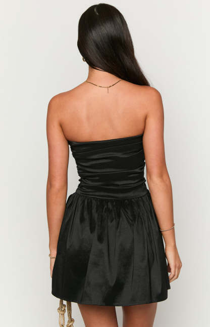 Call On Me Black Strapless Mini Dress-Vavasi.All Rights Reserved.