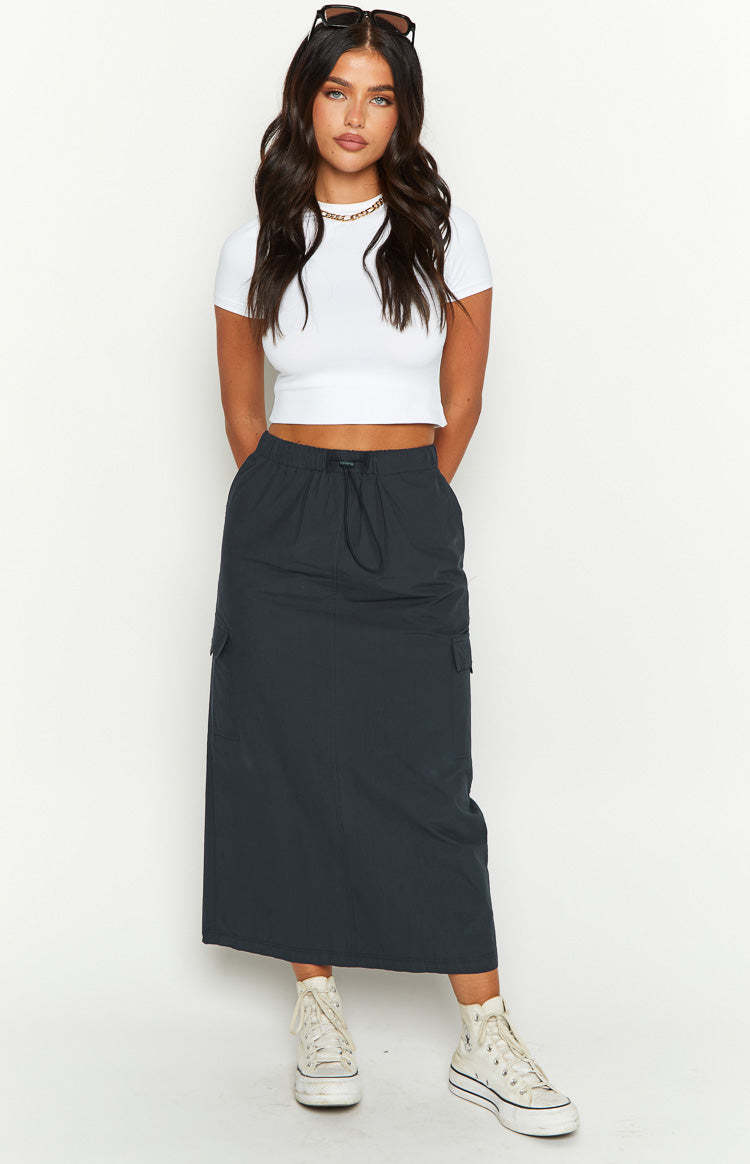 Callen Indigo Midi Cargo Skirt-Vavasi.All Rights Reserved.