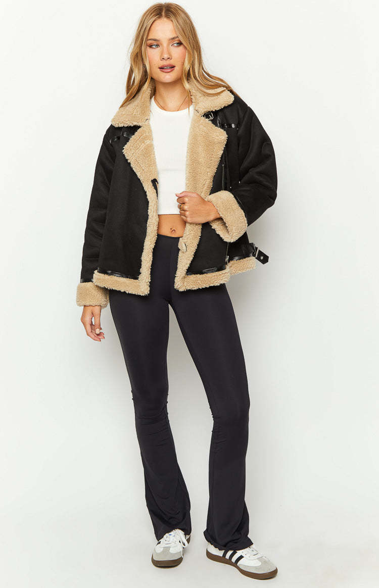 Calliope Black Aviator Jacket-Vavasi.All Rights Reserved.